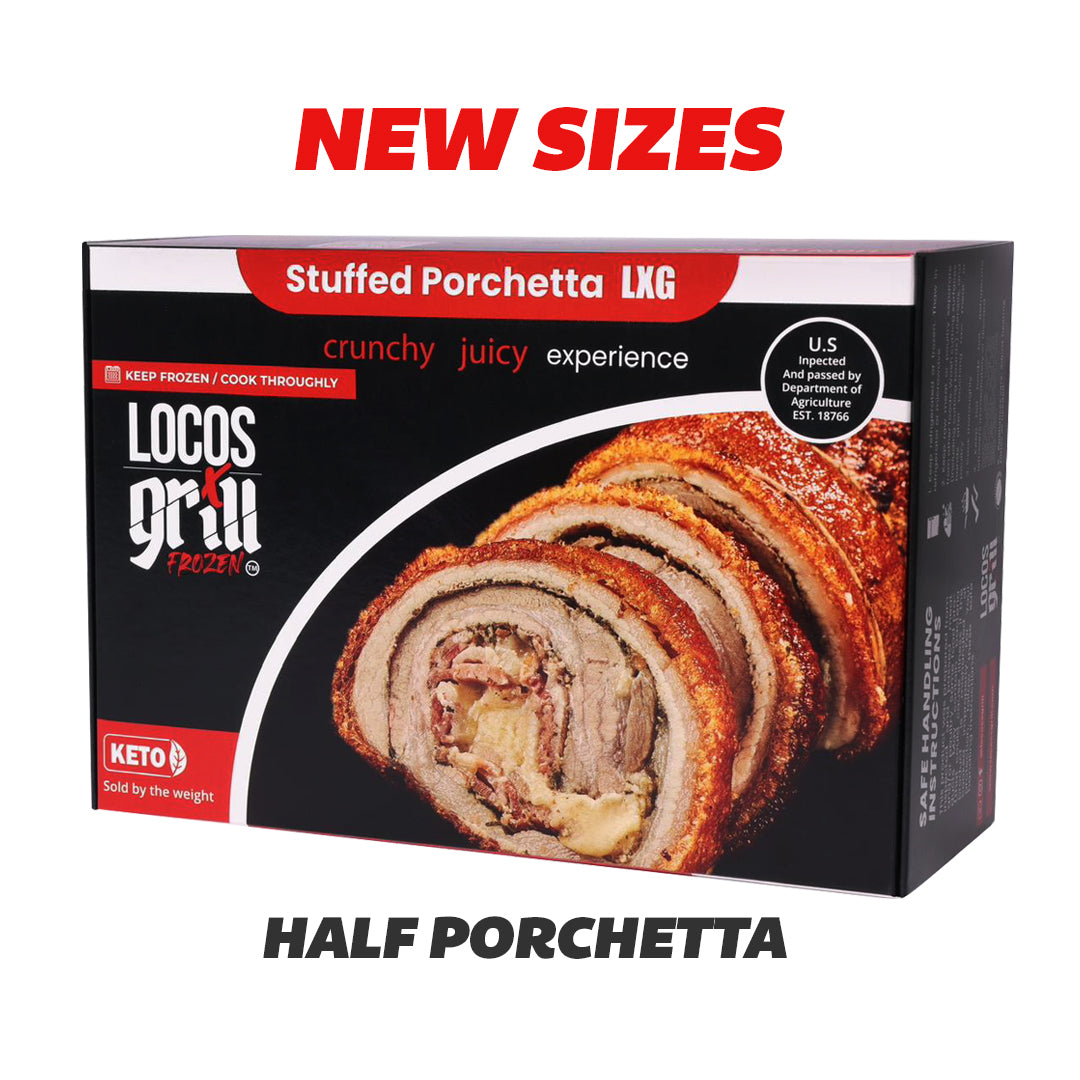 NEW SIZES - Pork Stuffed Porchetta - 3.5 to 4 Pounds. | Bacon, Prosciutto, Mozzarella & Parmesan